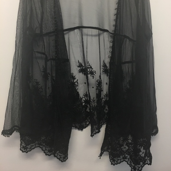 Topshop Black Lace Open Blouse - Picture 3 of 6